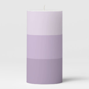 Purple Ombre Striped Pillar Candle