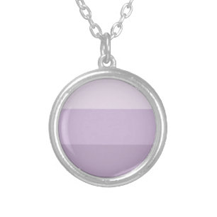 Purple Ombre Striped Silver Plated Necklace
