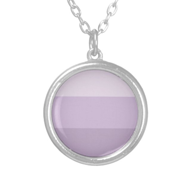 Purple Ombre Striped Silver Plated Necklace (Front)