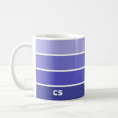 Purple Ombre Stripes Modern Monogram  Coffee Mug (Left)