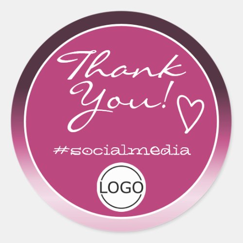 Purple Ombre Thank You Labels Circle Logo Template