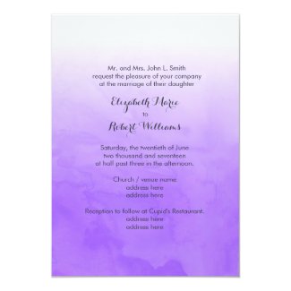 Purple Ombre Watercolor 5x7 Paper Invitation Card