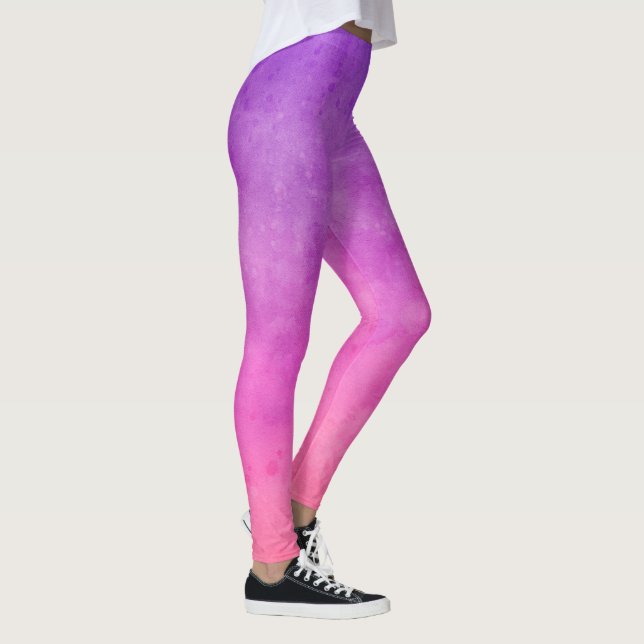Purple Ombre Watercolor Leggings (Right)