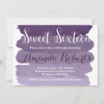 Purple Ombre Watercolor Modern Sweet 16 Invitation at Zazzle