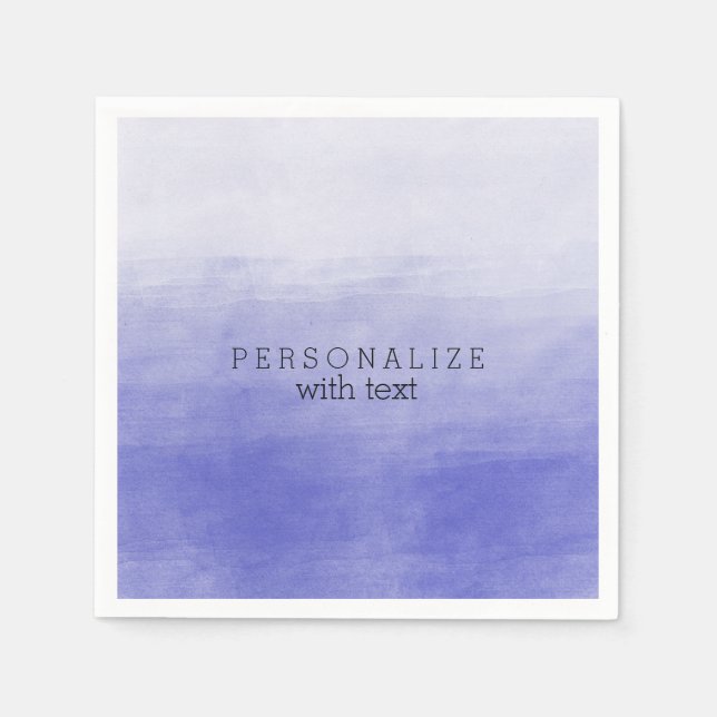 Purple Ombre Watercolor Paper Napkins (Front)