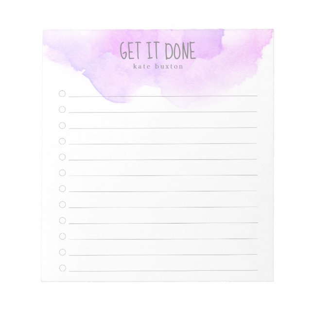 Purple Ombre Watercolor To-Do List Notepad (Front)