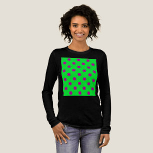 Purple On Green Polka Dots Pattern Design Tri-Blend Shirt