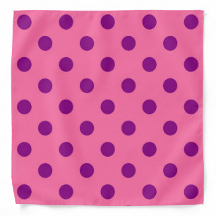 Purple On Pink Polka Dots Pattern Design Bandana