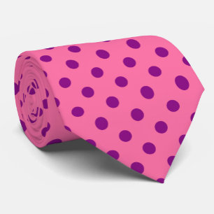 Purple On Pink Polka Dots Pattern Design Neck Tie