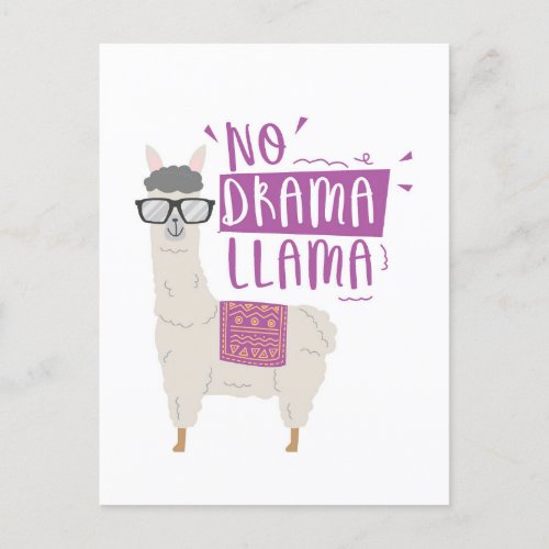 Purple On The Drama Llama Holiday Postcard