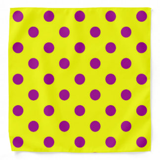 Purple On Yellow Polka Dots Pattern Design  Bandana