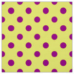 Purple On Yellow Polka Dots Pattern Design  Fabric