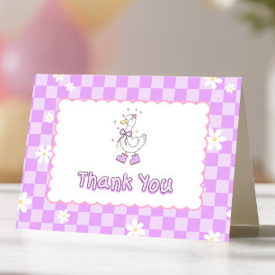 Purple One Silly Goose-Girl's First Birthday  Thank You Card