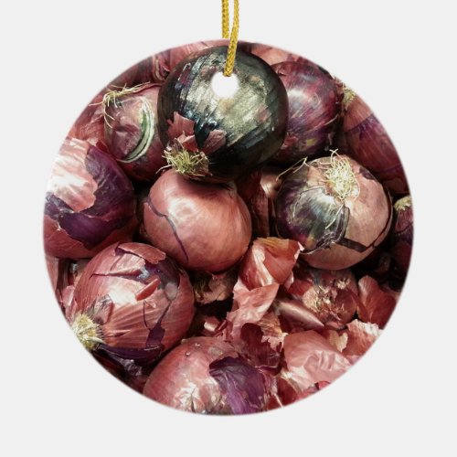 Purple Onion Ceramic Ornament