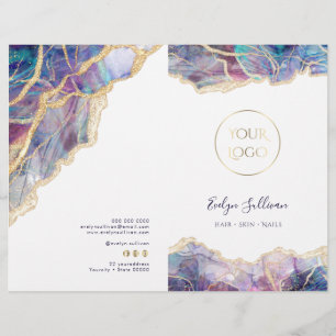 Purple opal design service menu brochure