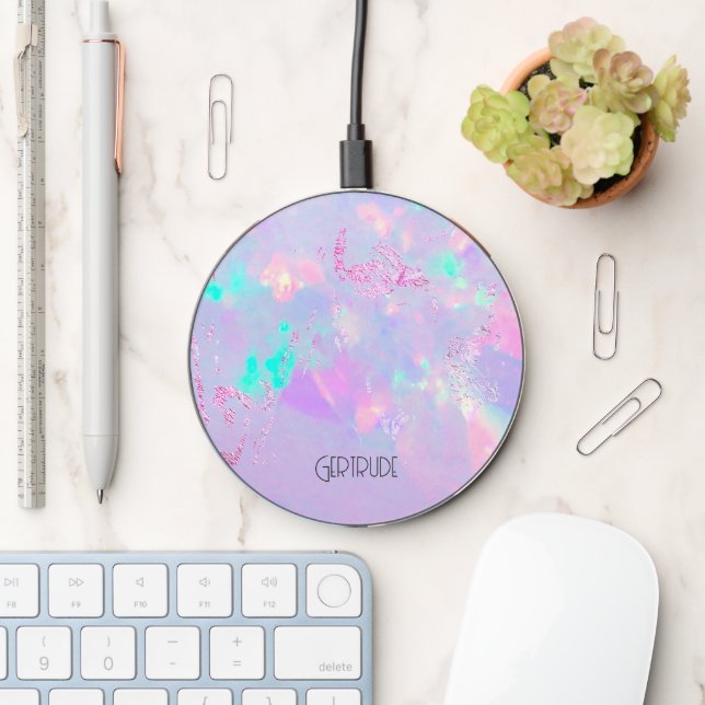 purple opal design wireless charger  (Desk)