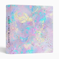 purple opal faux glitter details 3 ring binder