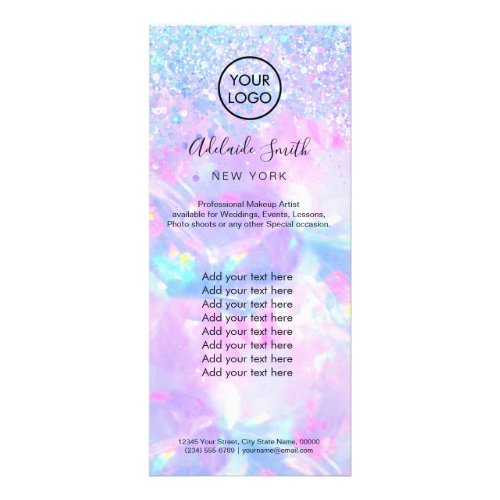 purple opal gemstone faux glitter opal rack card