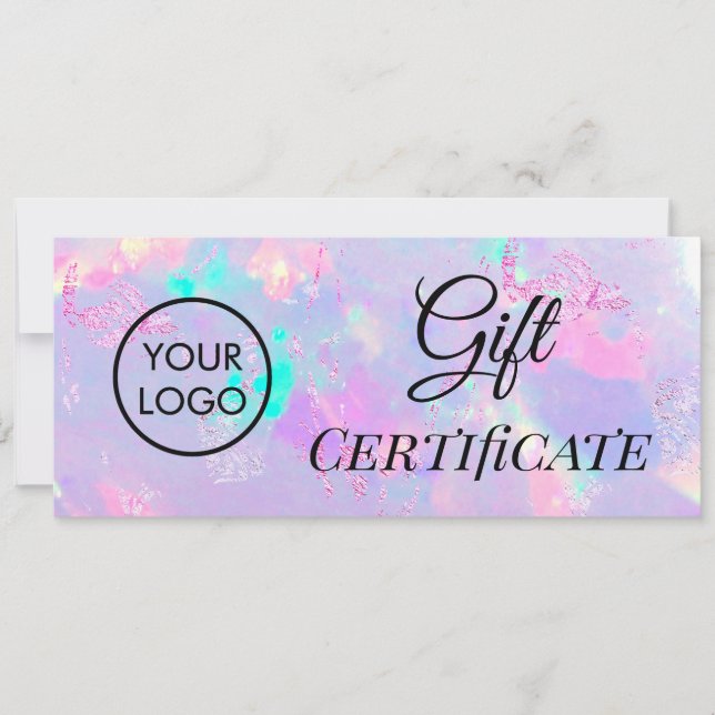 purple opal logo gift certificate (Front)