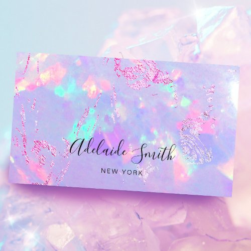 purple opal mineral stone photo business card