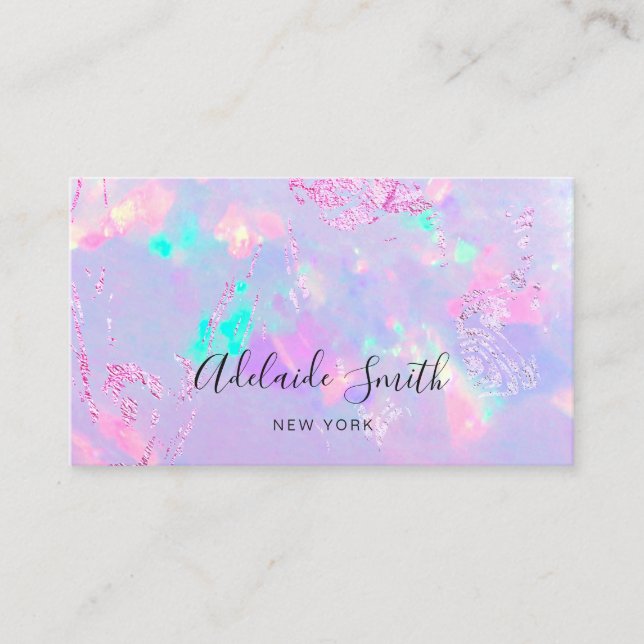 purple opal mineral stone photo business card