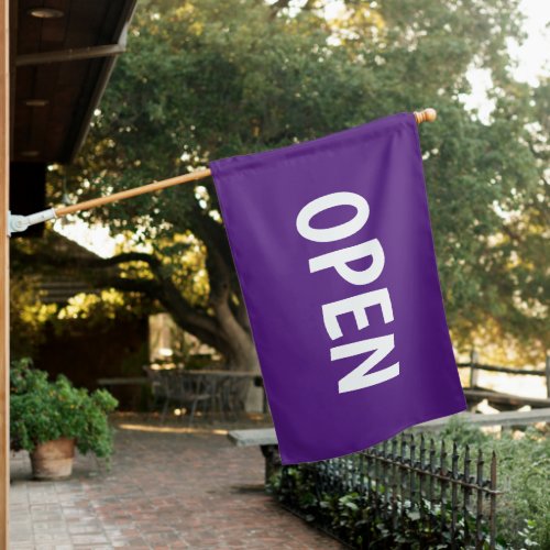 Purple Open for Business Flag Sign