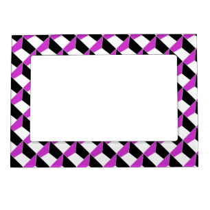Purple Optical Illusion Squares Magnetic Photo Frame