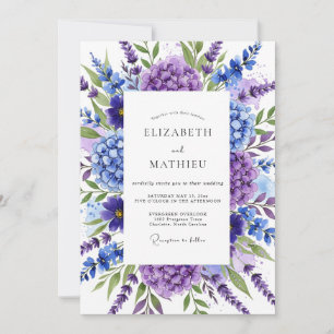 Purple Opulent Botanical Wedding Invitation