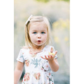 Purple or White Floral Boho Twirl Girls Dress (Front)