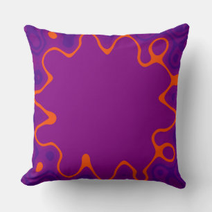 Purple Orange Abstract Art Throw Pillow