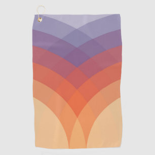 Purple, orange and blue colorful pastel arches golf towel