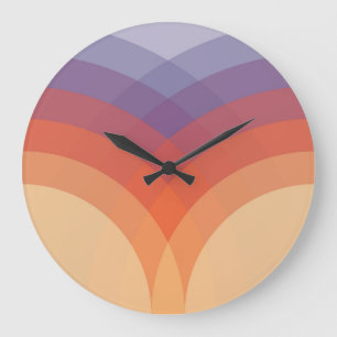 Purple, orange and blue colorful pastel arches large clock