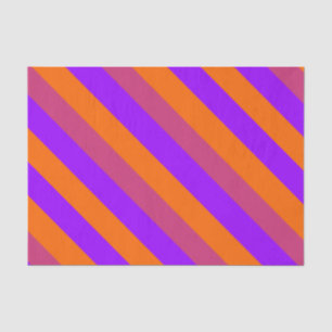 Purple, Orange and Pink  Diagonal Stripes Tissue Paper