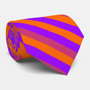 Purple, Orange and Pink Stripes Neck Tie