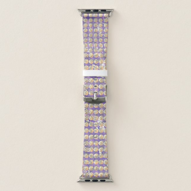 Purple, Orange, and White Polka Dots Pattern Apple Watch Band (Band)