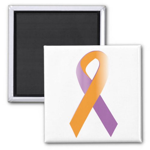 Purple  Orange Awareness Ribbon Magnet