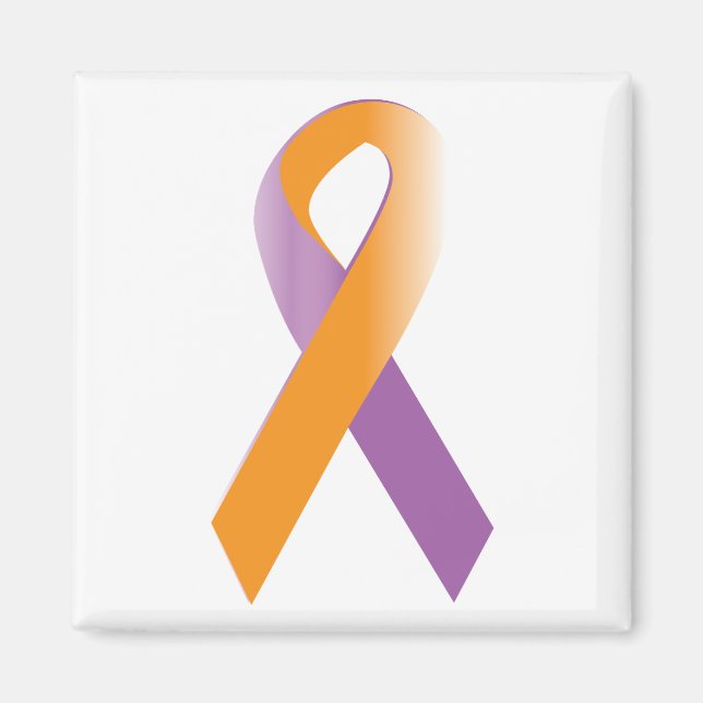 Purple & Orange Awareness Ribbon Magnet (Front)