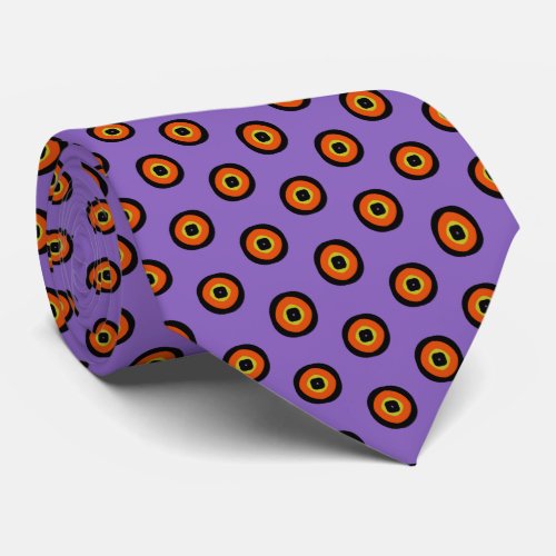 Purple Orange Black Green Dot Pattern Neck Tie