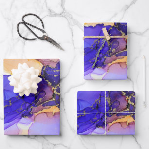 Purple Orange Blue Abstract  Wrapping Paper Sheets