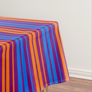 Purple Orange Blue Vertical Stripes Design   Tablecloth