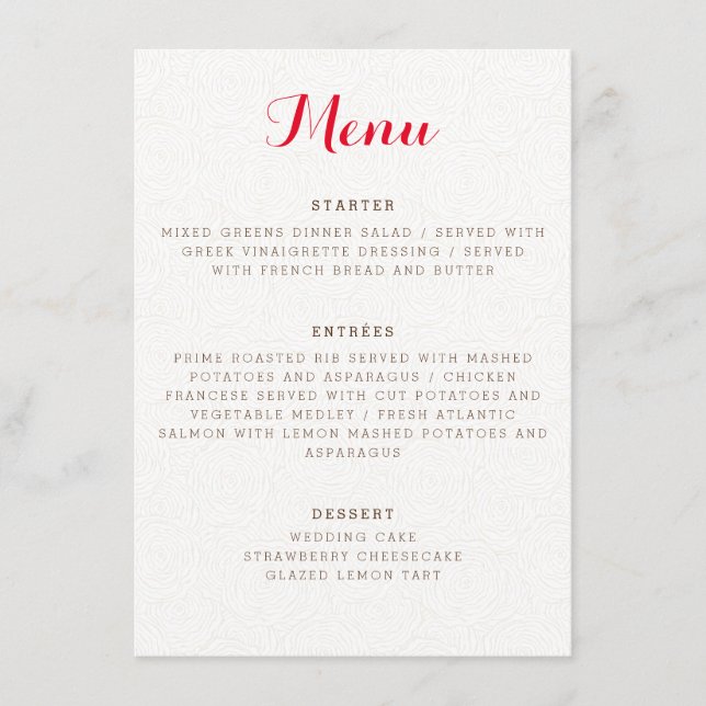 Purple Orange Boho Wildflower Foliage Wedding Menu (Front)