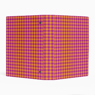 Purple Orange Checkerboard Pattern Mini Binder