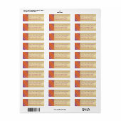 Purple Orange Gold Damask Return Address Label (Full Sheet)