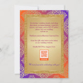 Purple, Orange, Gold FAUX Glitter Ganesha Invitation (Back)
