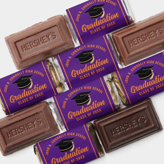 Purple Orange Graduate Custom Graduation Party Hershey's Miniatures (Assorted)
