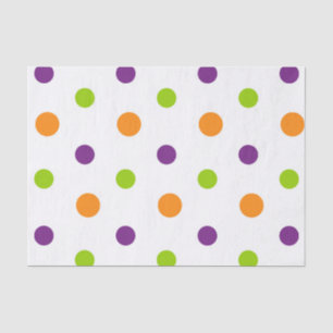 PURPLE ORANGE GREEN HALLOWEEN POLKA DOTS TISSUE PAPER