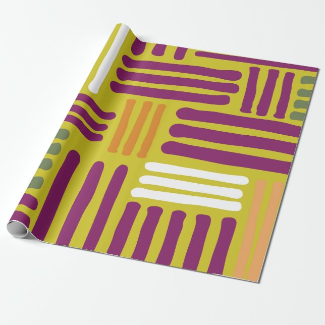 Purple Orange Green Wrapping Paper (Unrolled)