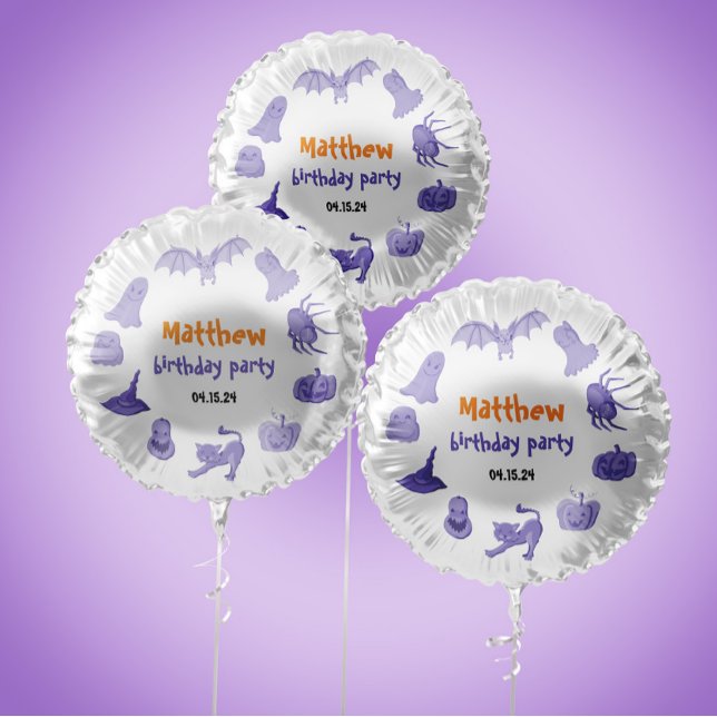 Purple & orange Halloween-themed birthday party  Balloon (Purple & orange Halloween-themed birthday party Balloon
)
