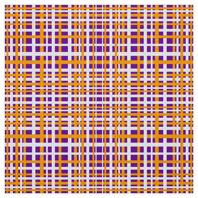 Purple & Orange Interlocking Stripes Fabric (Swatch)
