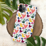 Purple Orange Mint Green Pink Blue Hearts Pattern iPhone 11 Pro Max Case<br><div class="desc">Contemporary pastel blush pink, light and dark blue, coral orange, mint green, and yellow colored Valentine love hearts pattern on a white background. Beautiful, modern, and cool cover for the trend-savvy and art-loving hip trendsetter, artsy motif lover who wants to protect their phone from dust and dirt, wear and tear....</div>